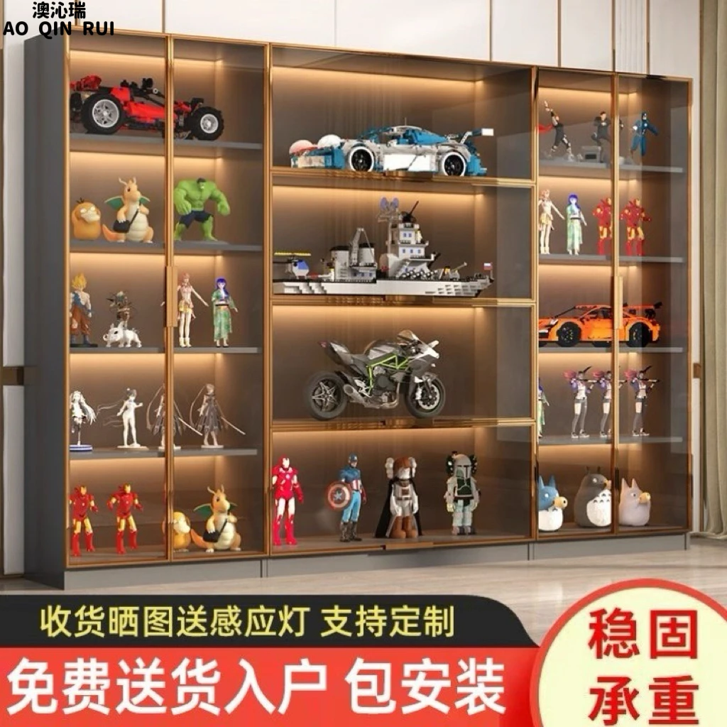 奥沁瑞玻璃门展示柜产品玩具乐高收纳家用模型手办积木摆件柜酒柜