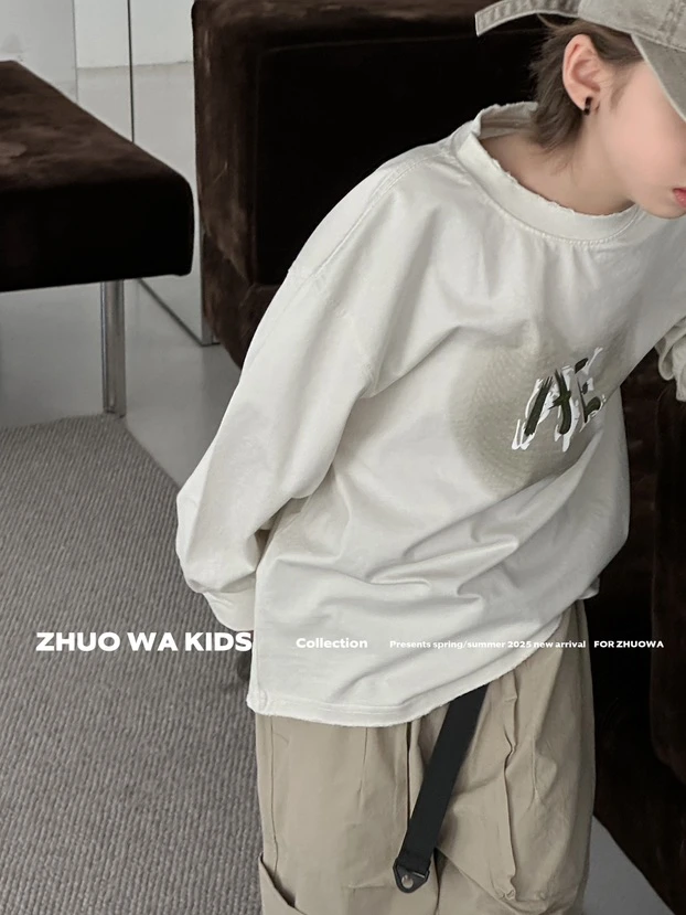 923#AE磨破卫衣，中大童码段男女通穿足码拍