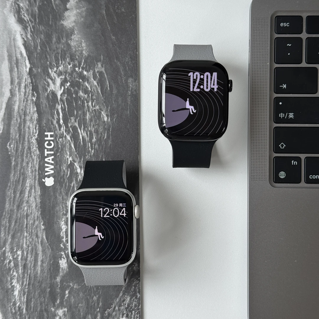 适用苹果iWatch苹果手表荔枝纹10表带applewatch9硅胶磁吸S10腕带