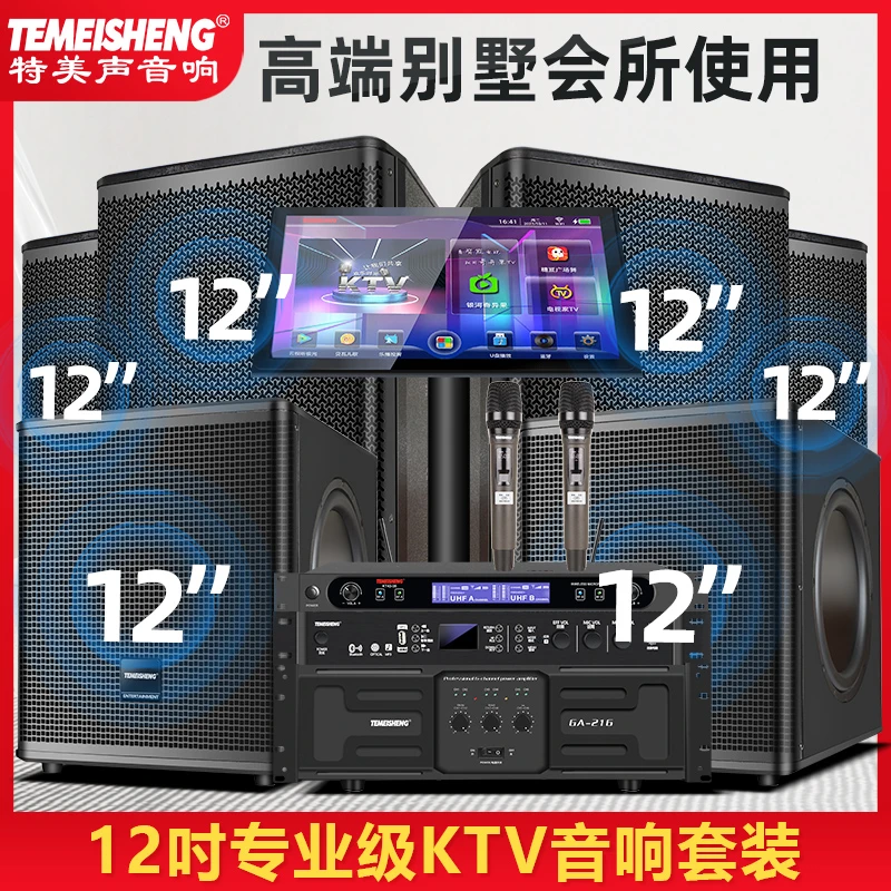 TemeishengDK612专业12吋音响家庭ktv音响客厅酒吧影院点歌机全套
