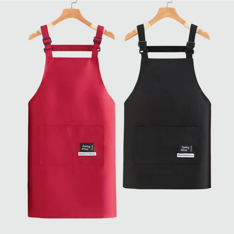防泼水背带围裙长短款时尚可爱餐饮奶茶工作服防油防污