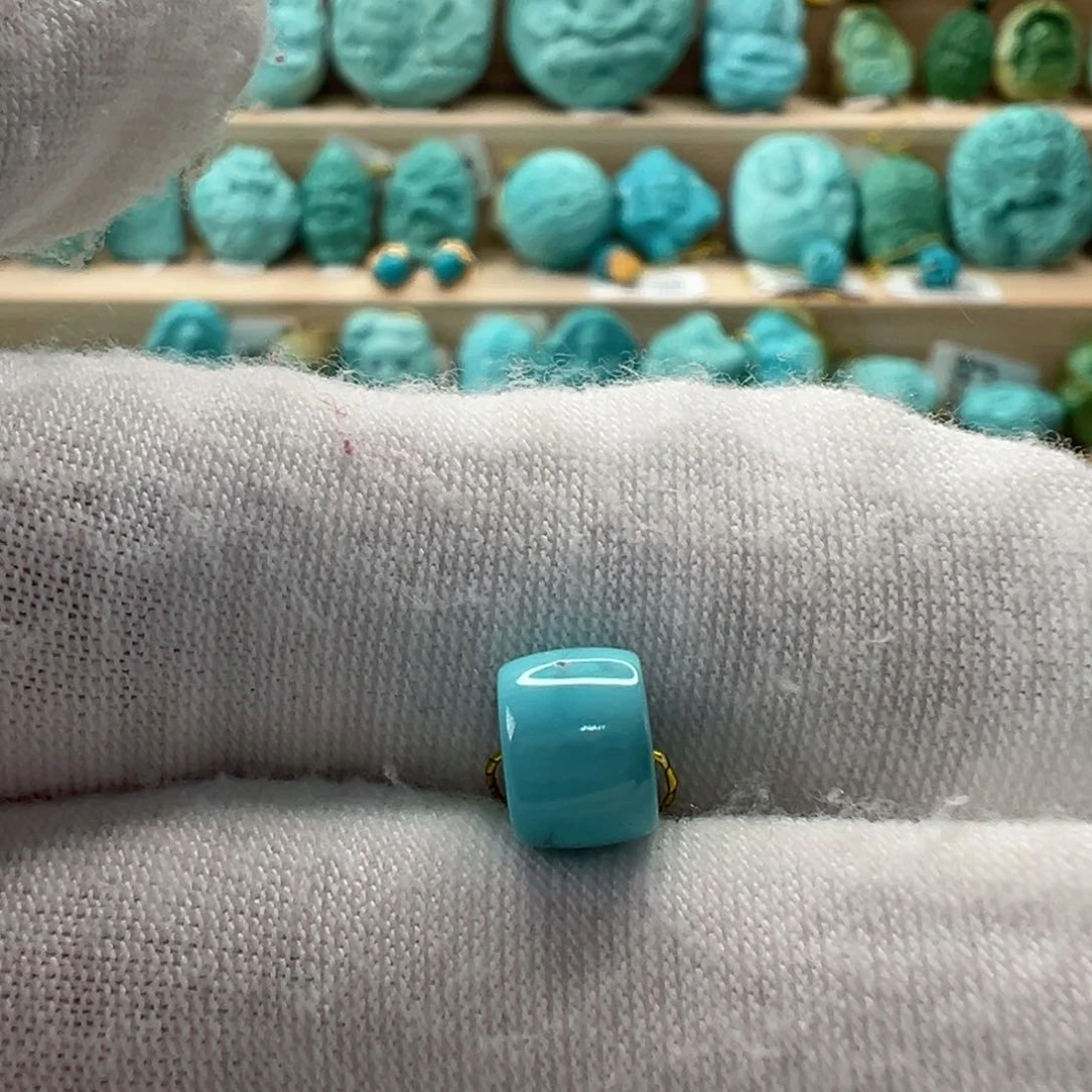 未镶嵌绿松石直切珠 7.4x5.5mm