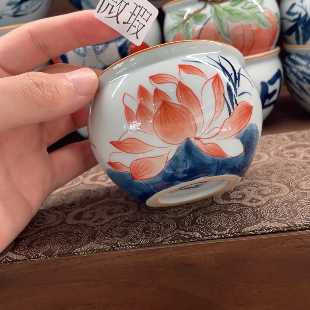 釉下手绘茶具微瑕