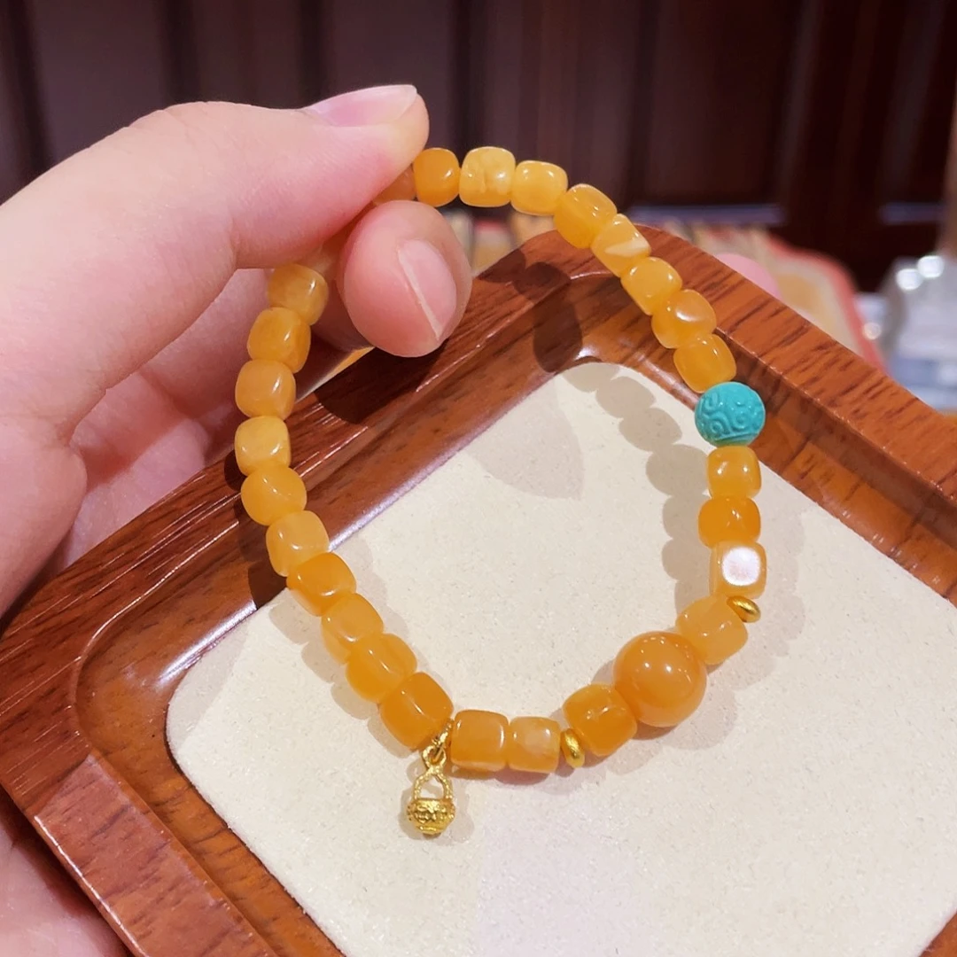 未镶嵌蜜蜡手链手串