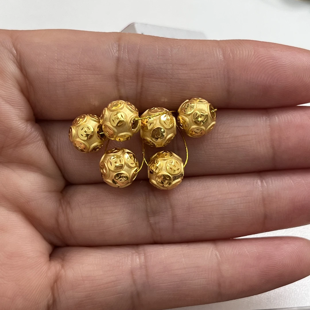 足金钱币转运珠手串