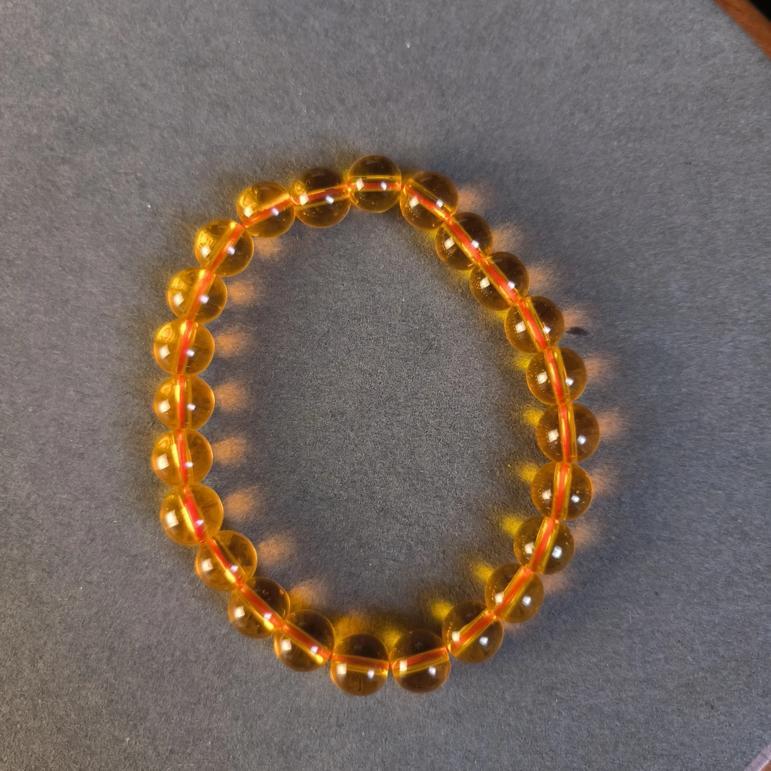 589号-8mm暴力黄色圆珠手串