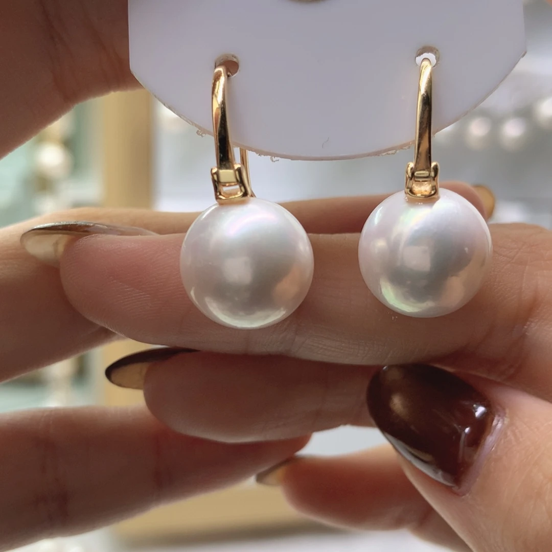 淡水珍珠耳饰银S925镶嵌