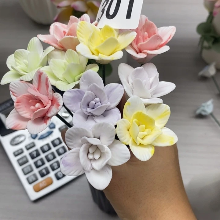 陶瓷陶瓷材料5朵素烧