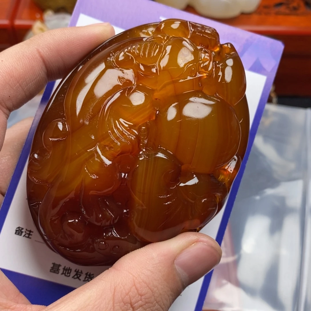 玛瑙/玉髓手把未镶嵌半**凉