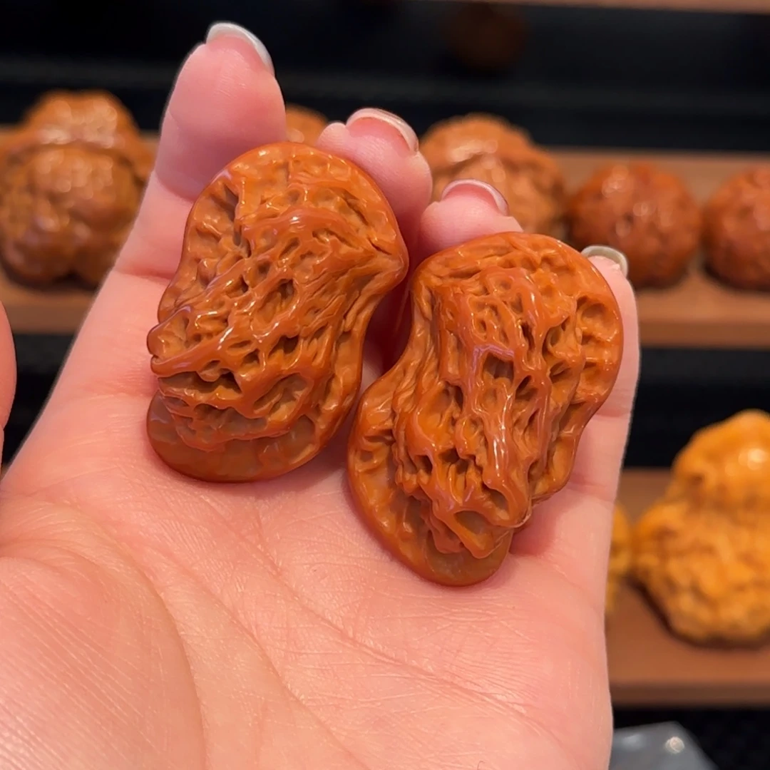 桃核把件一对鸳鸯 精品768