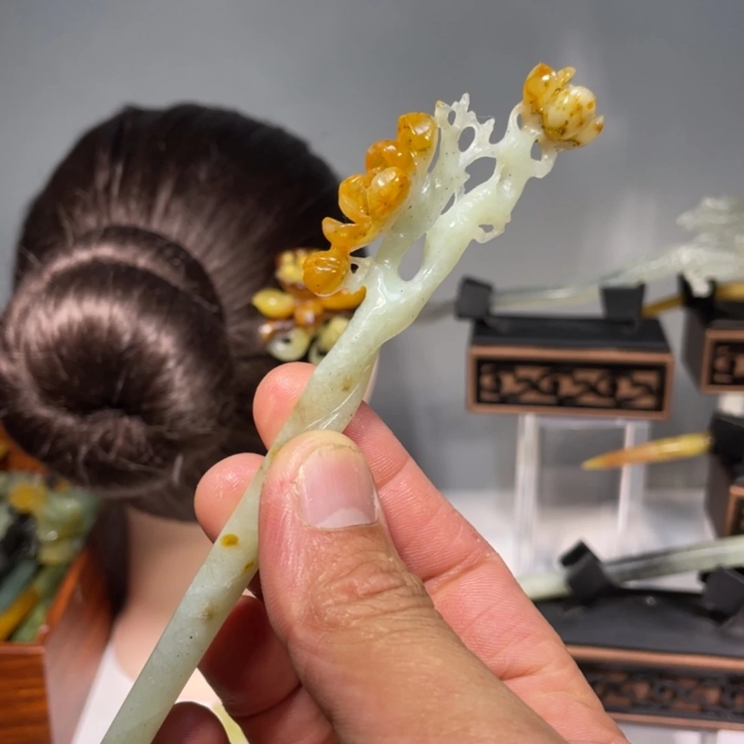 未镶嵌蛇纹石玉发饰