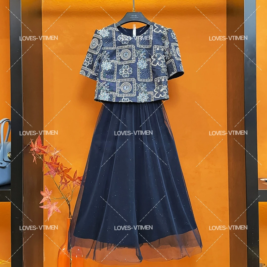 【vian专属】设计师高级感气质奢华重工显瘦连衣裙LOVES-A1647短袖