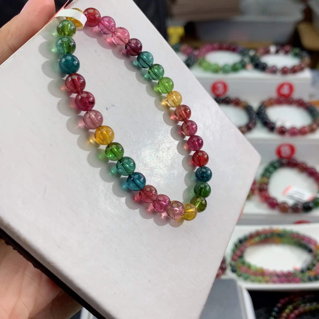 碧玺未镶嵌手链   6.2mm。