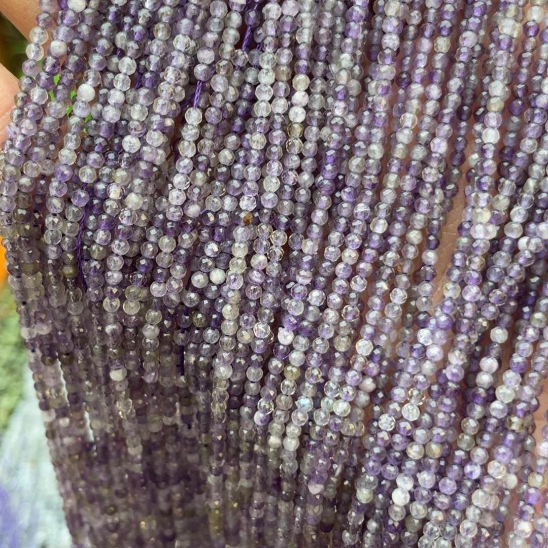 玛瑙/玉髓未镶嵌珠宝半成品紫水晶2条卡2.3