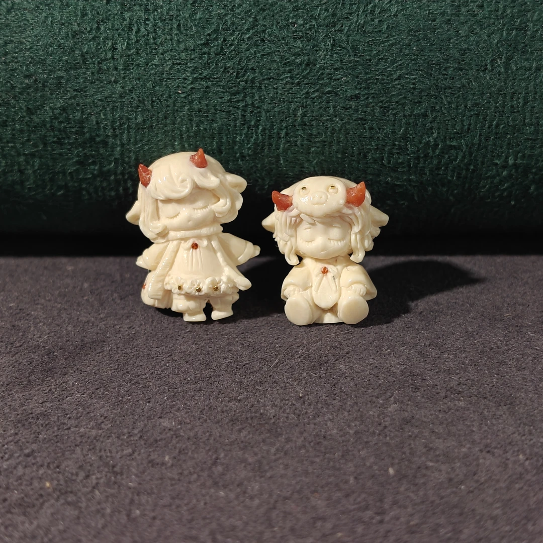 【百亿猛犸】严选 天然猛犸象牙 24K镶红角罗刹 配饰件 精品DIY