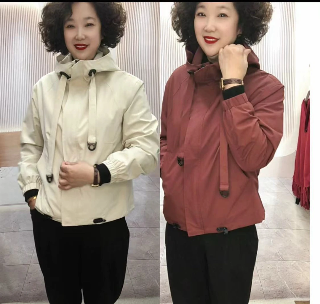 2503#春季简约短款时尚百搭连帽外套