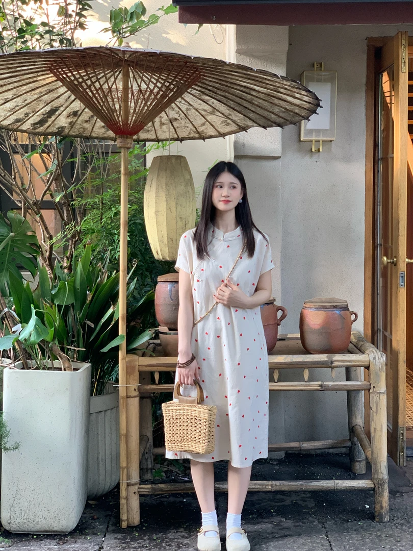 欢囍原创2025年新款新中式夏季亚麻休闲刺绣百搭禅意国风连衣裙