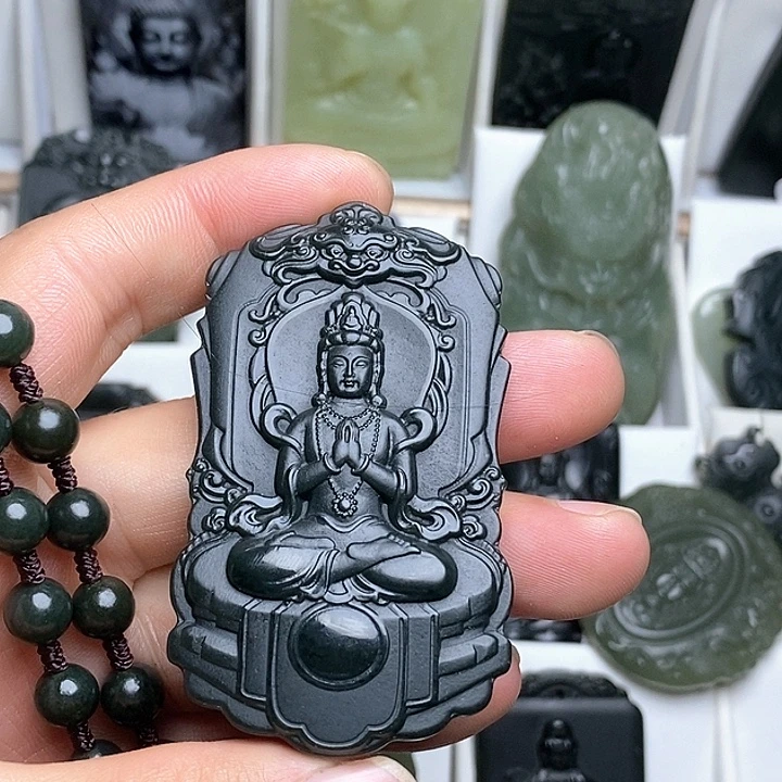 和田玉（翠青玉）未镶嵌颈饰