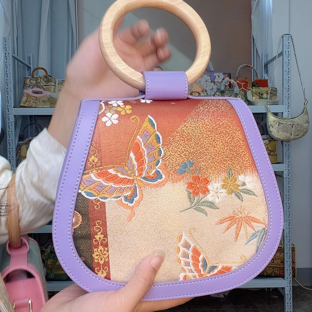 织物桑蚕丝非遗唐锦贝壳包