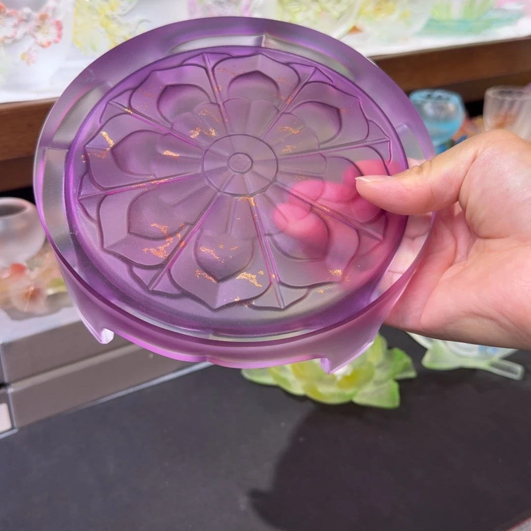 H****亚麻心缘堂琉璃宝相花壶承紫