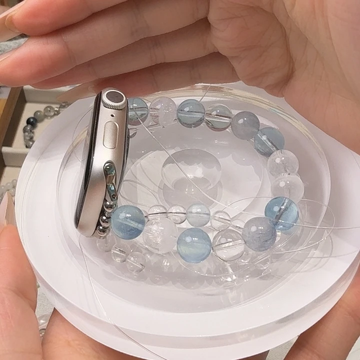 水晶手串未镶嵌表带定制，不退换