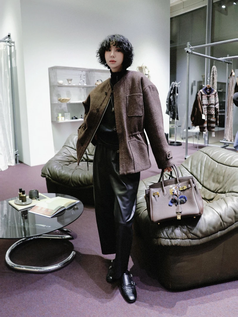 TT设计师【沁雪茉莉】复古时尚极简休闲桑蚕丝羊毛外套TT191452