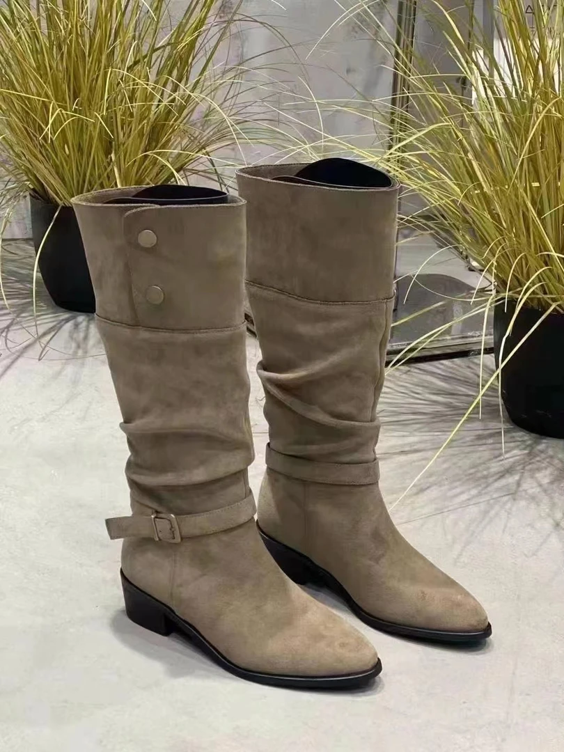 骑士靴秀气今年热卖款中跟秀气瘦瘦靴女鞋85-40