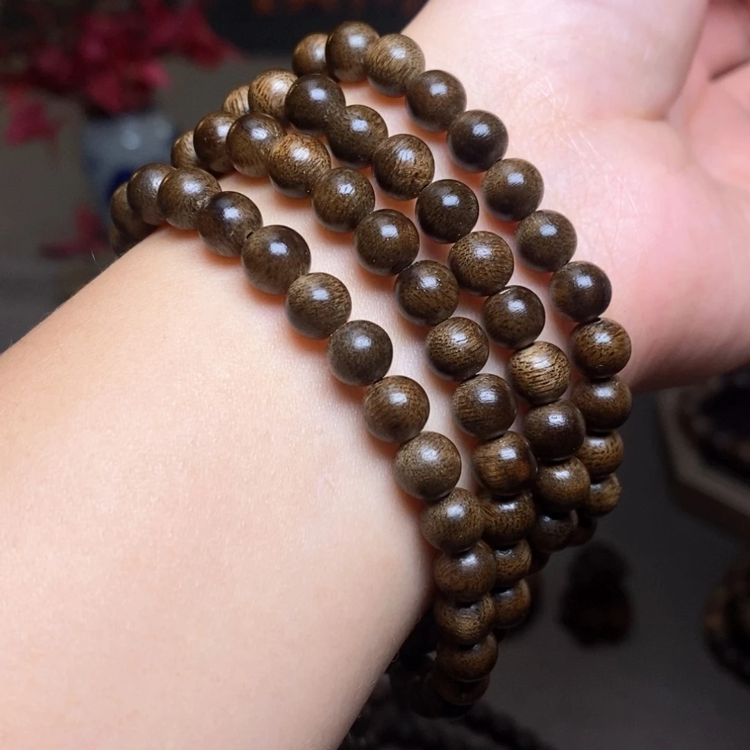 沉香手串越南芽庄绿棋楠0.6✖️108