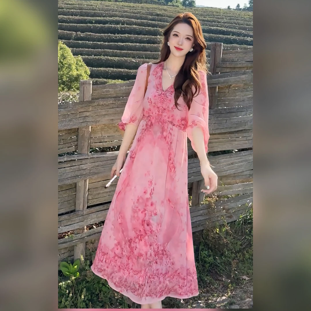 【Linda姐高端线】夏季时尚气质浪漫法式连衣裙裙子AS5LYH0885