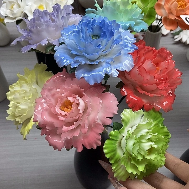 巴***雨陶瓷纯手工捏花设计