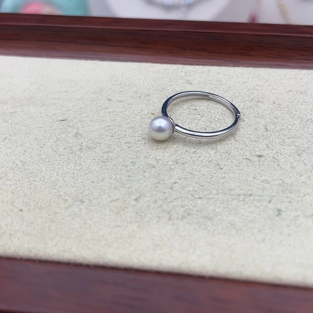 海水珍珠银S925镶嵌戒指