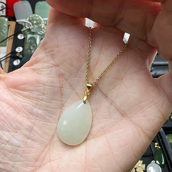 和田玉银S925镶嵌颈饰