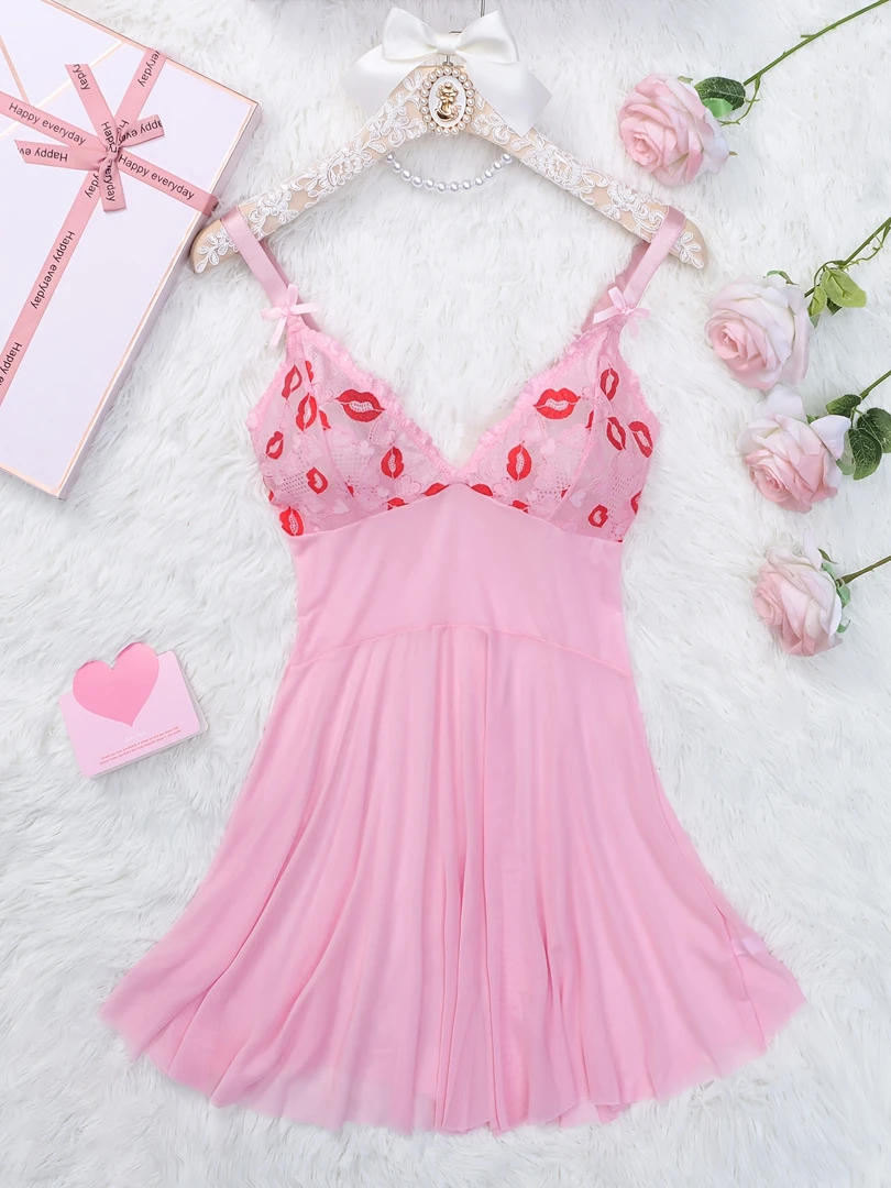 纯欲风蕾丝吊带睡裙性感美背宽松诱惑居家睡衣A-3