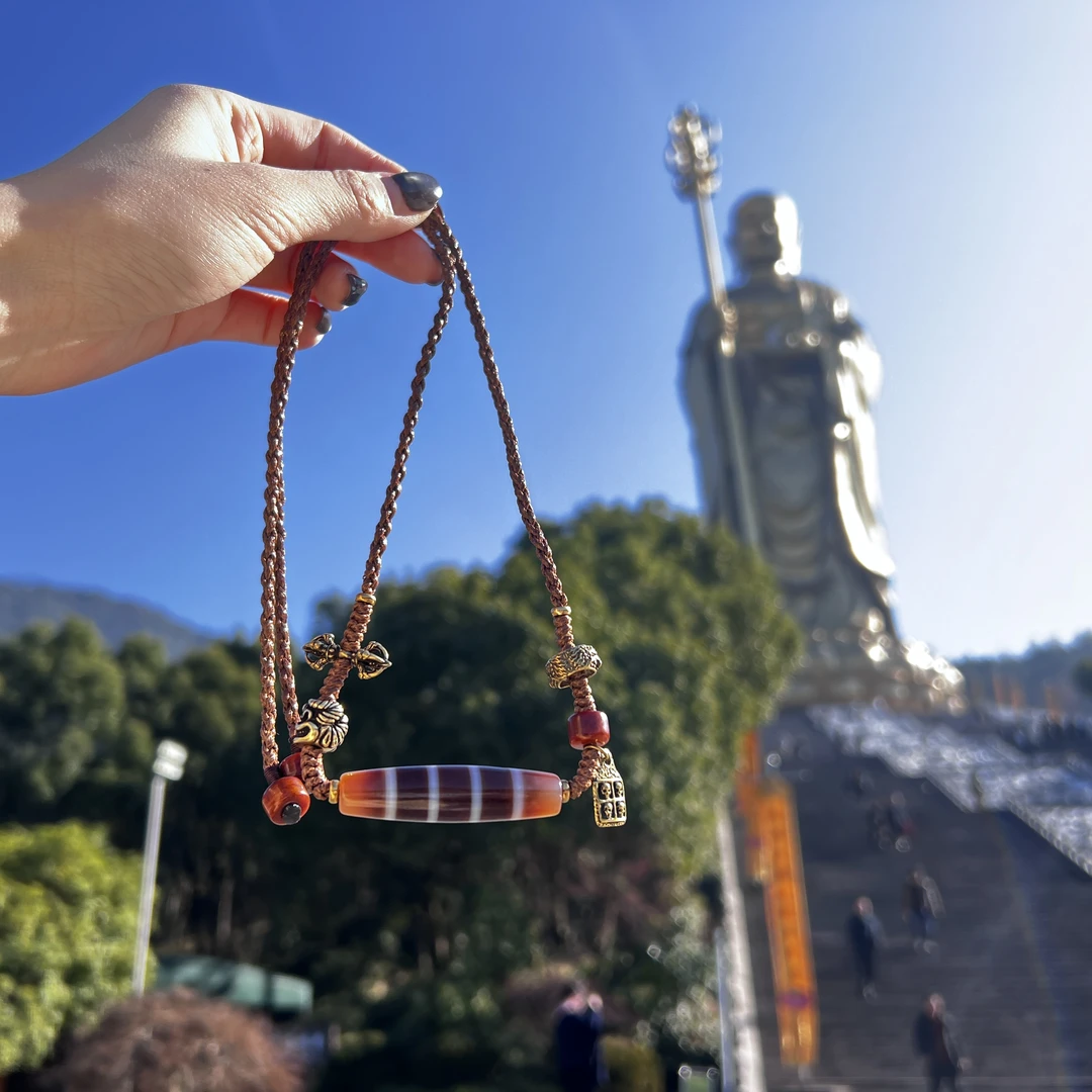 【观澜珠宝】线珠玛瑙项链 复古民族风藏式潮流吊坠 多样发 j54