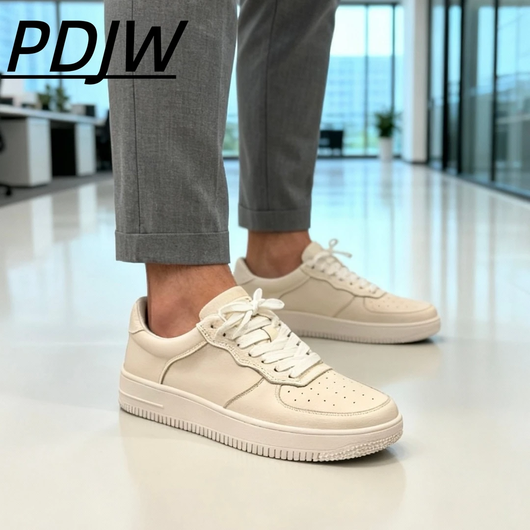 2025新款帕蒂杰威真皮特大码小白鞋透气舒适厚底潮流百搭休闲板鞋