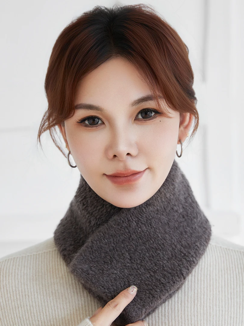 25新款100%山羊绒围巾时尚女士防寒简约女厚款围巾极简风时尚大气