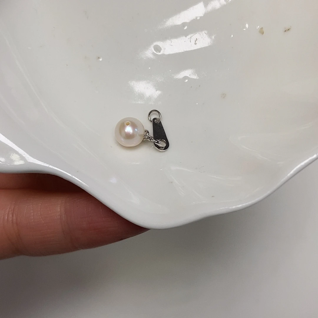 银S925镶嵌耳饰淡水珍珠