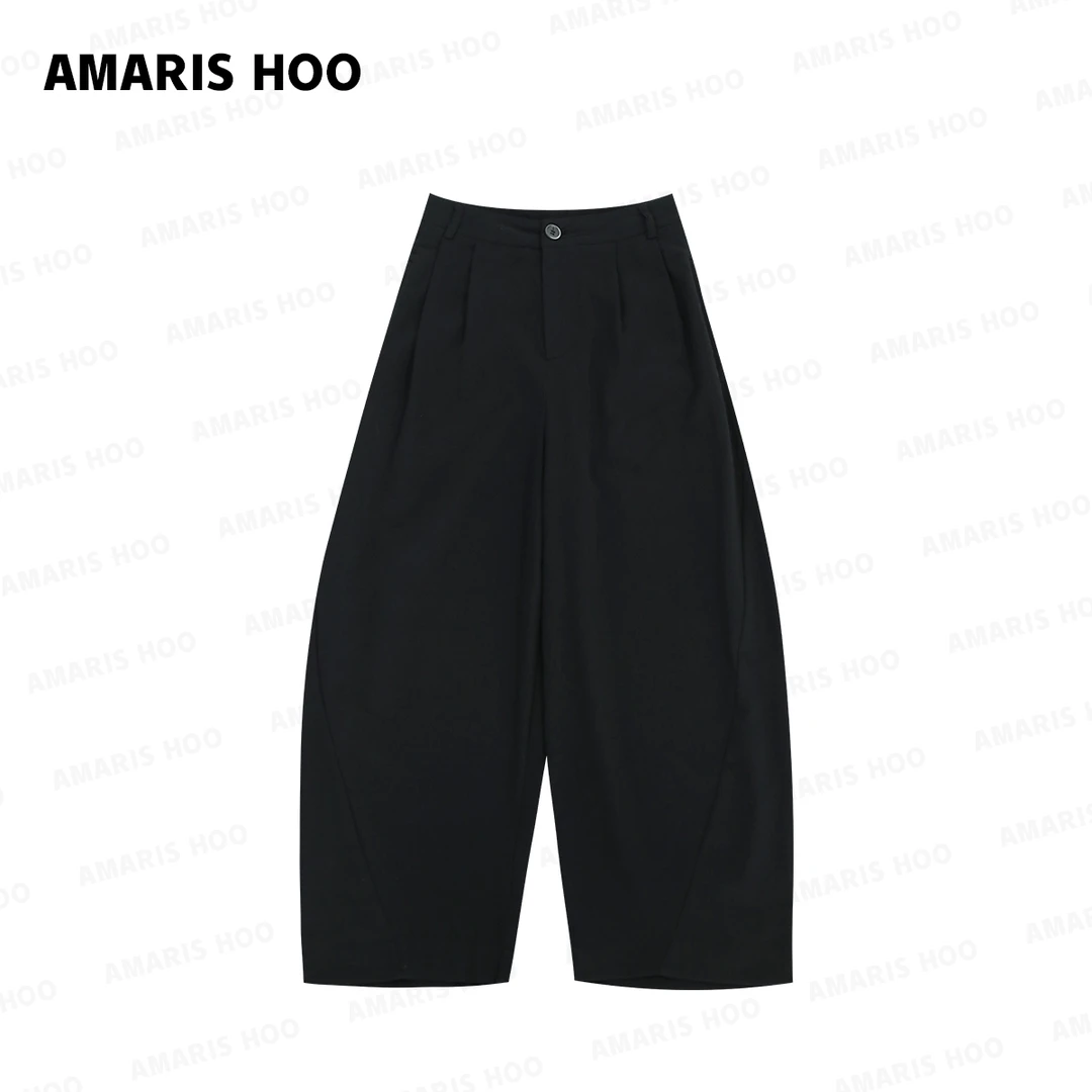 【专柜撤柜】黑色宽松西装阔腿裤夏季哈伦裤23Q1038