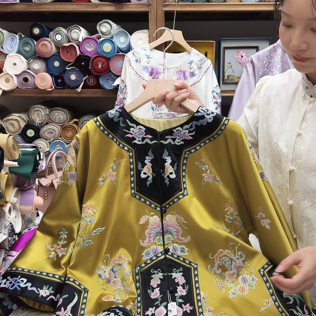 苏绣太太服8.胸围116.衣长64