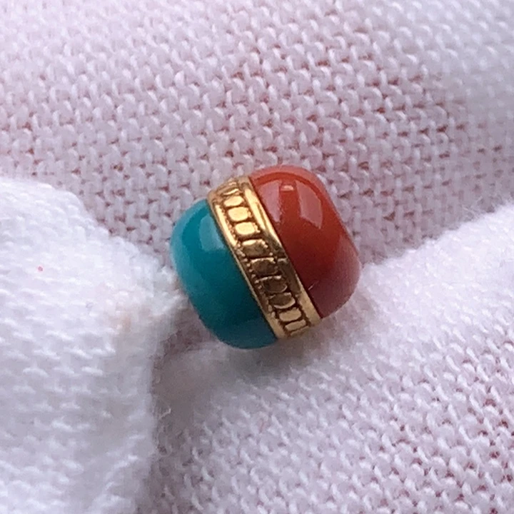 绿松石车挂18K金镶嵌