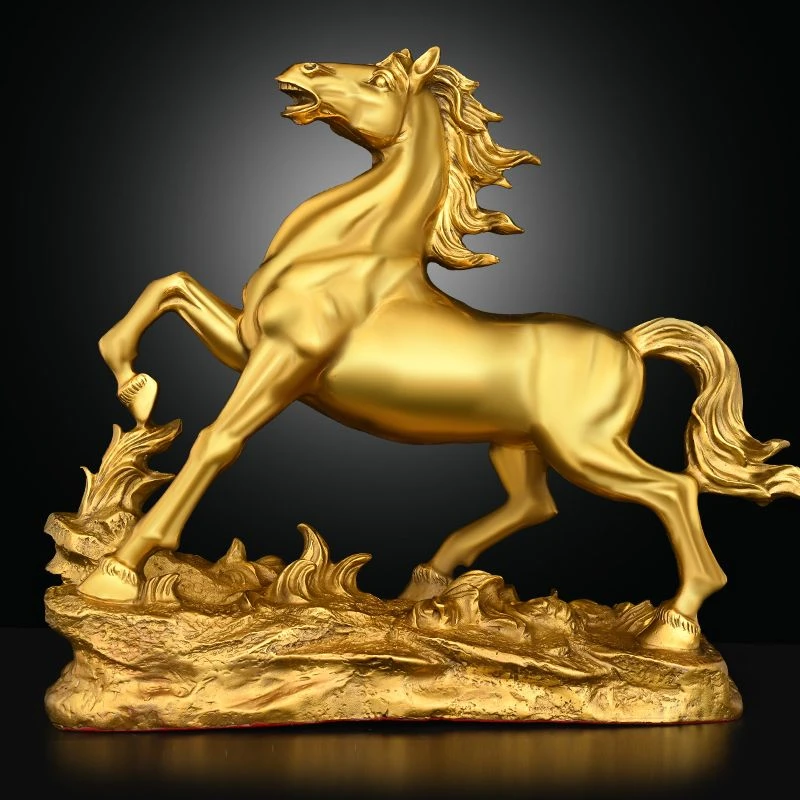 铜马到成功摆件纯铜生肖马元宝马装饰乔迁礼品大号金马