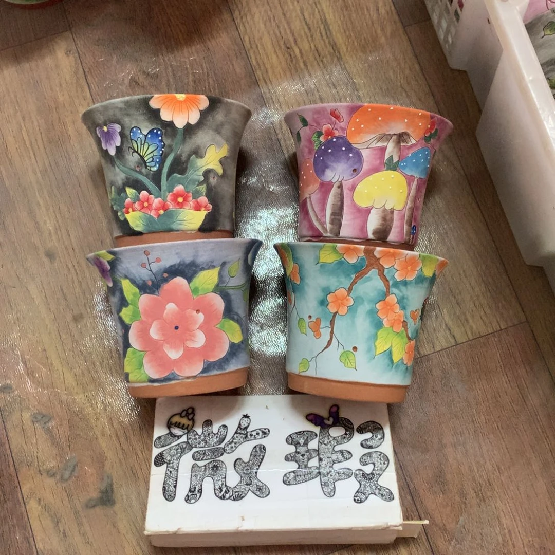 阿*地裂花盆，手绘瑕疵