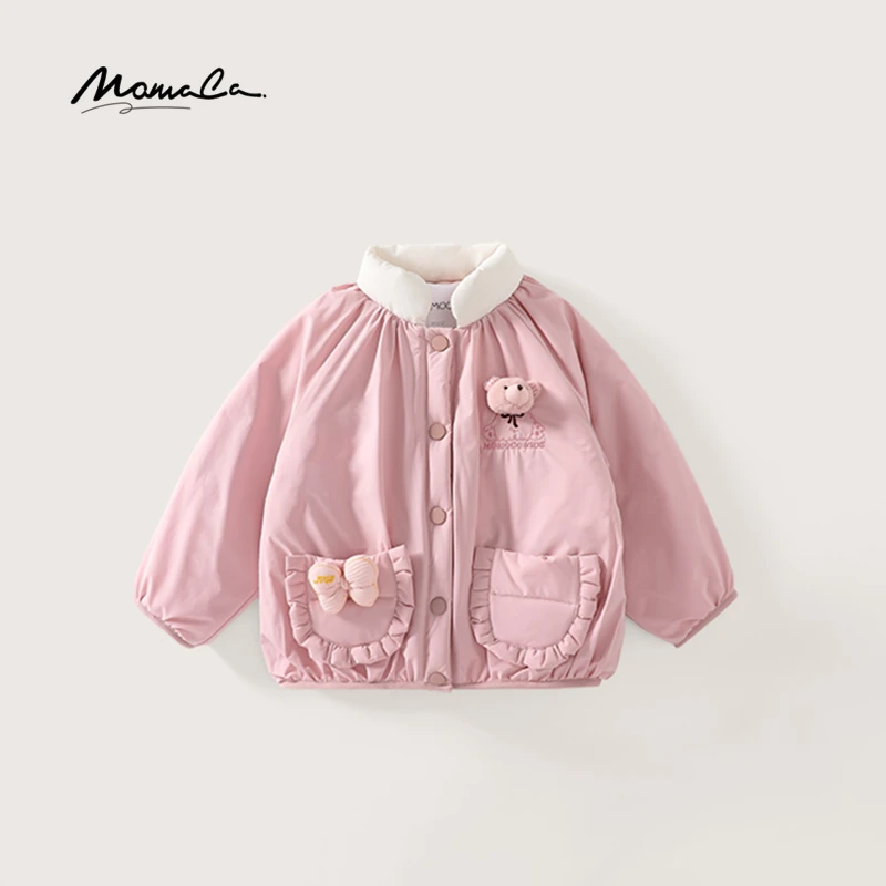 MOMOCO玛米玛卡春季新款女童可爱小熊蝴蝶结棉服外套75830107036