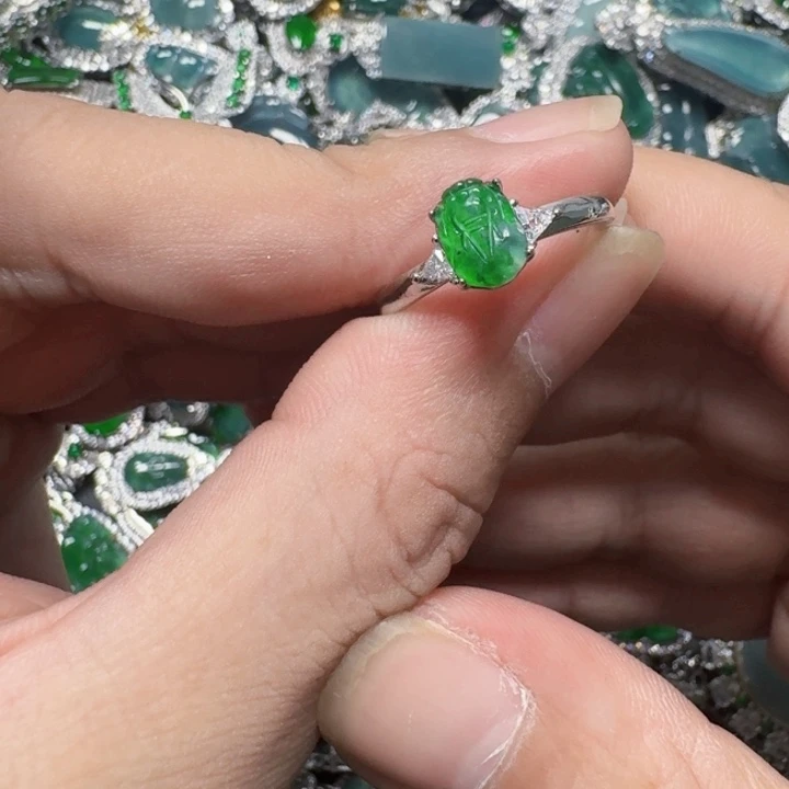 翡翠未镶嵌颈饰天然A货翡翠放漏