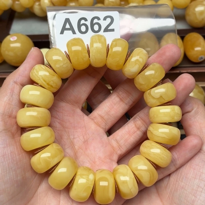 鸡***店蜜蜡未镶嵌裸石19+蜜蜡手串