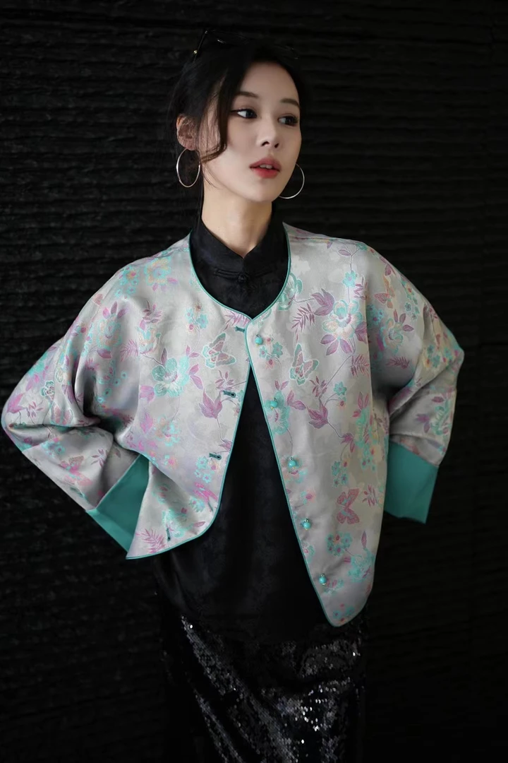 4094   真丝花萝国风外套