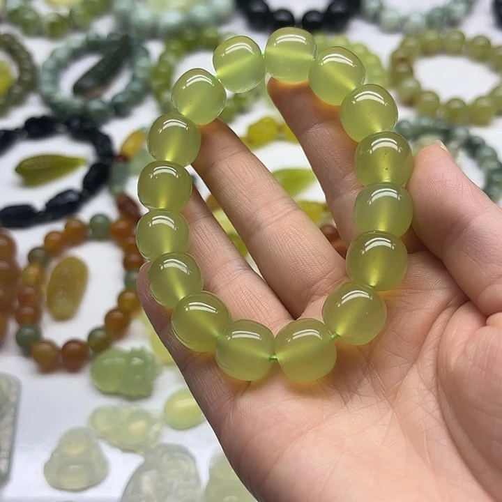 蛇纹石玉手串未镶嵌學*