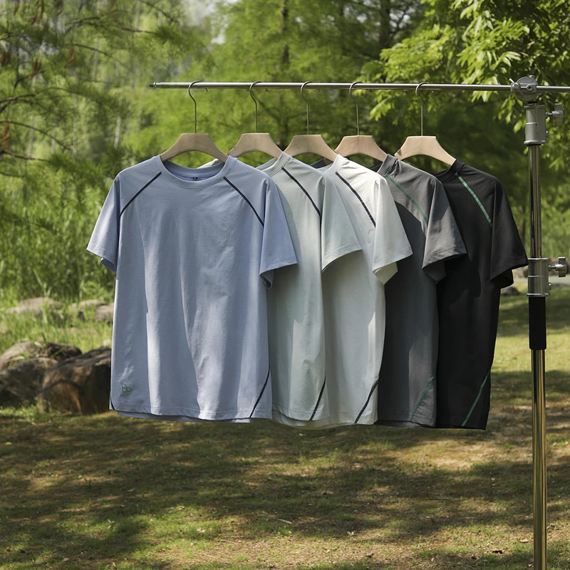 【零感战衣】夏季运动线条情侣款户外健身训练圆领短袖T恤C1892