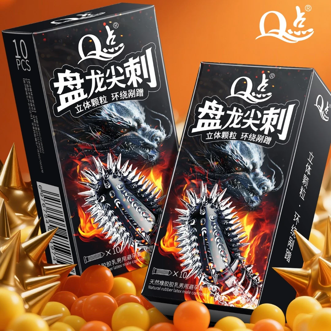 【尖刺剐蹭】Q点巨无霸狼牙带刺大颗粒避孕套 物理加厚延时降敏安全套 冰火高潮螺纹套玻尿酸水润免洗情趣套 天然橡胶胶乳男用避孕套