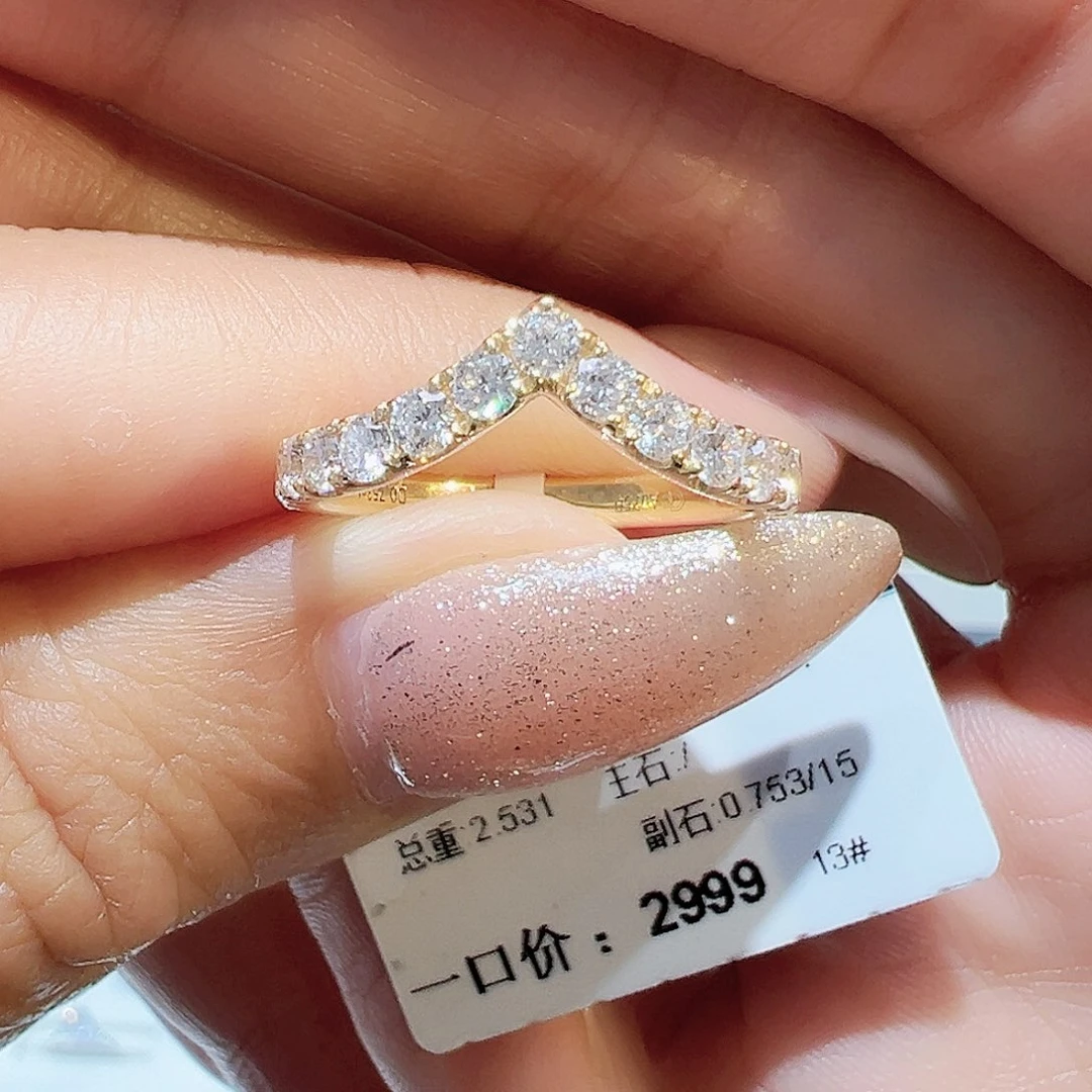 18K金镶嵌实验室培育钻石反**我0.753ct